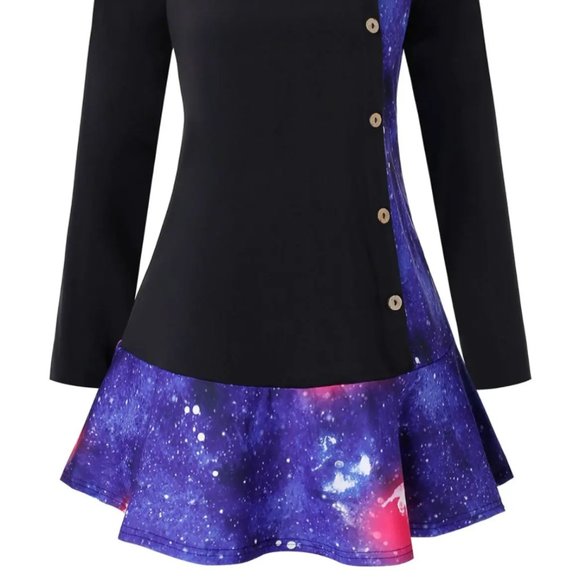 Flounce Plaid 3D Galaxy Santa Claus Print T-shirt - Picture 4 of 6